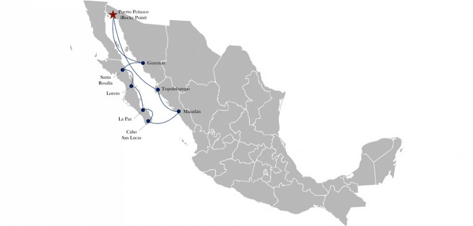 Rocky Point Mexico cruise map
